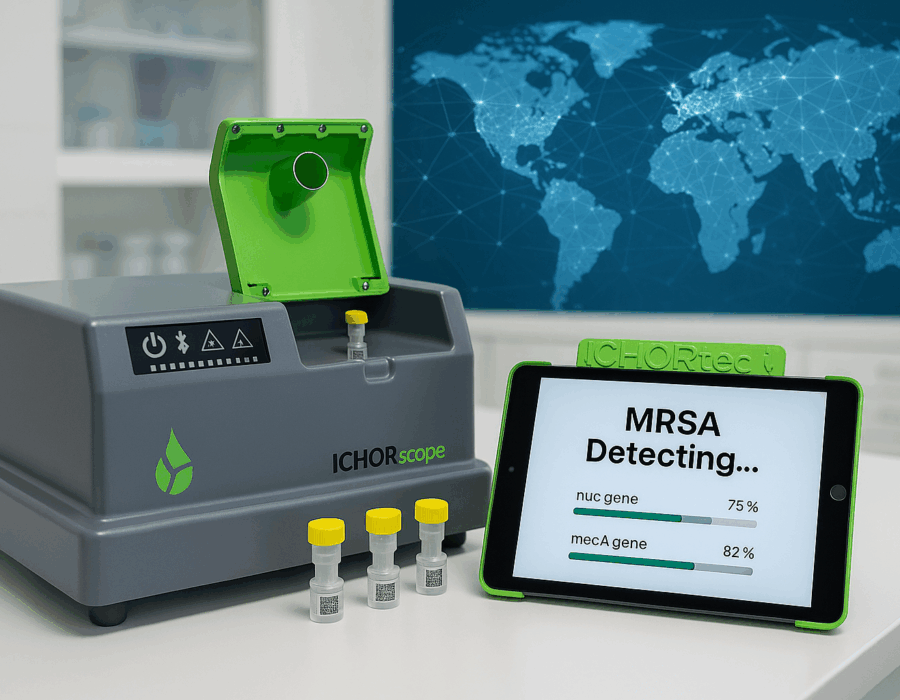 Figure 2: ICHORtec's Q-FMB® Platform. POC testing in action: Empowering teams to stop MRSA spread instantly